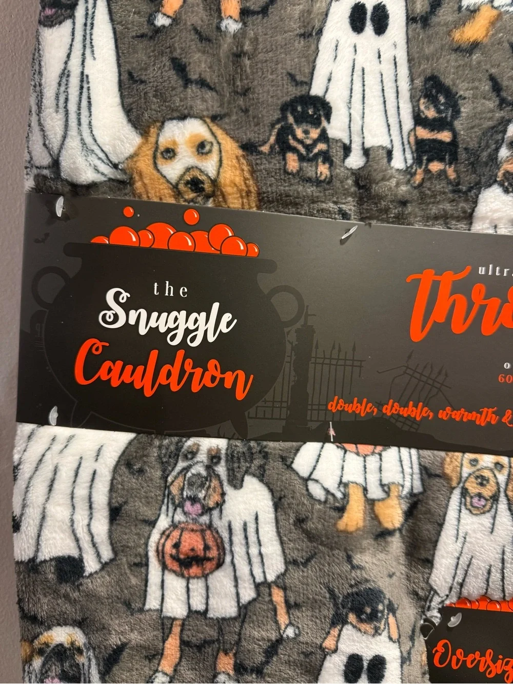 Halloween Dogs Ghost Costume Throw Blanket viral NWT